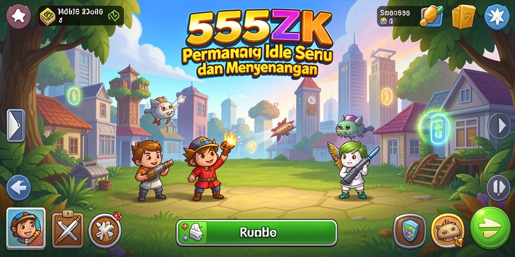 Tampilan gameplay <strong>555ZK</strong> dengan elemen-elemen Idle yang menarik.