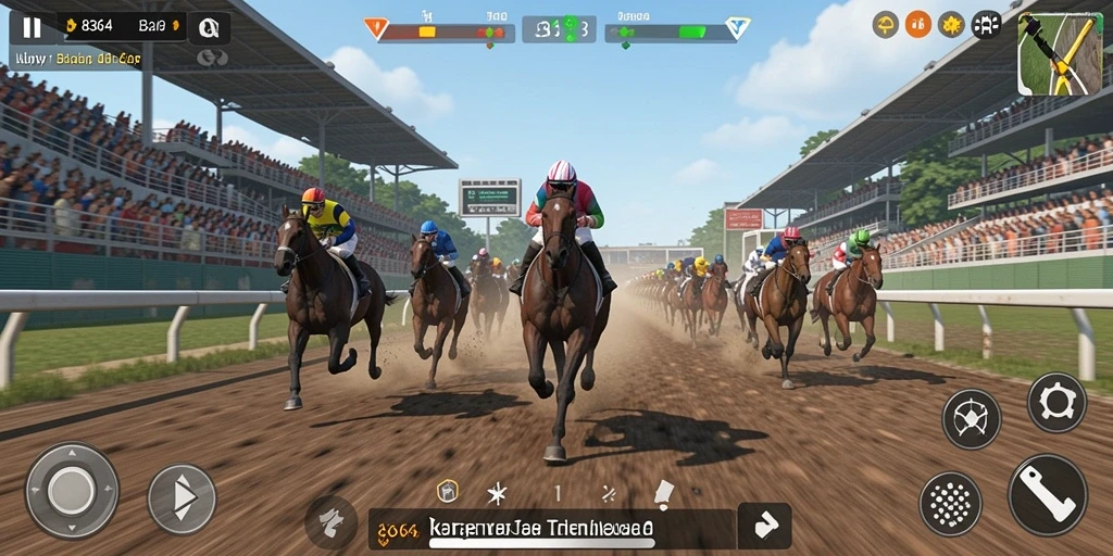 Tampilan gameplay balapan yang mendebarkan di 8364.