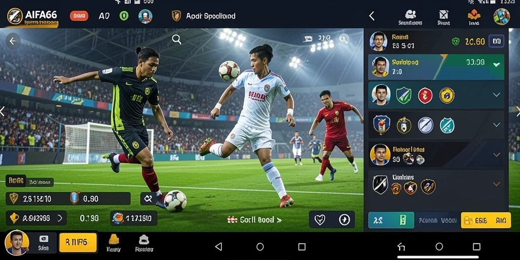 Screenshot AIFA66 menampilkan antarmuka sportsbook yang intuitif.