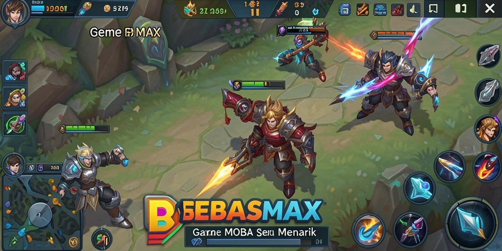 Tampilan gameplay seru dari BEBASMAX di arena MOBA.