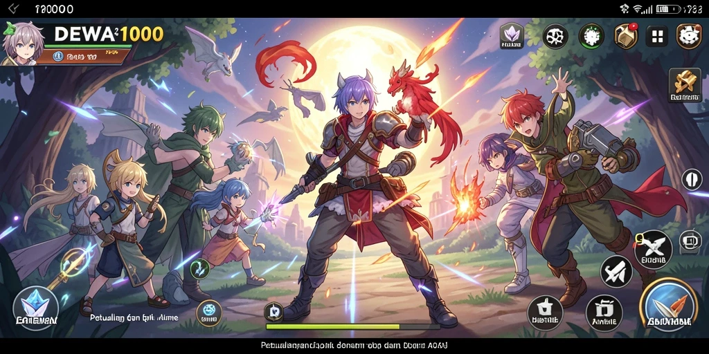 Screenshot DEWA1000 menampilkan aksi pertarungan yang mendebarkan dalam gaya Anime.