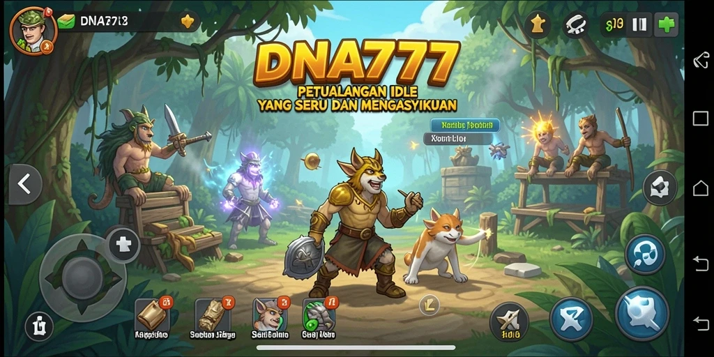 Tampilan gameplay <strong>DNA777</strong> yang menarik dan penuh warna.
