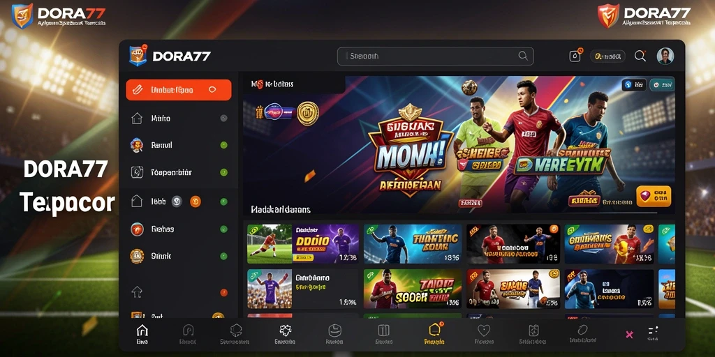Tampilan antarmuka DORA77 dengan fitur sportsbook yang menarik.