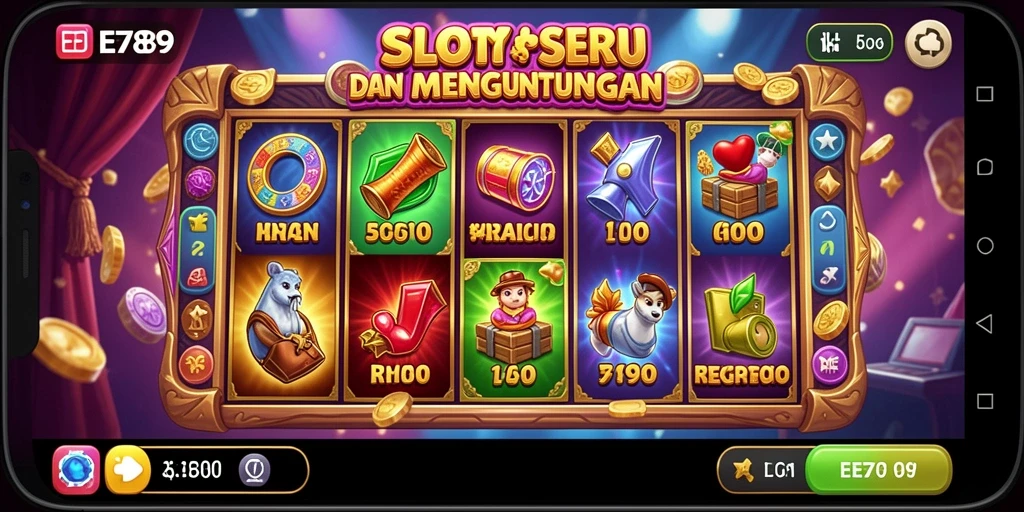 Tampilan gameplay slot EE789 yang menghibur dan penuh warna.