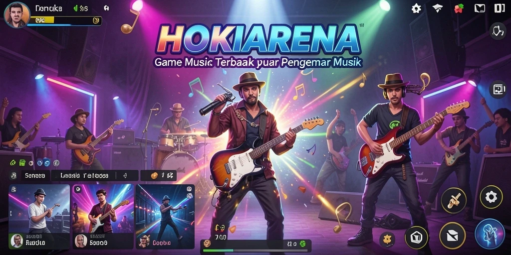 Screenshot permainan HOKIARENA yang menunjukkan keseruan bermain musik.