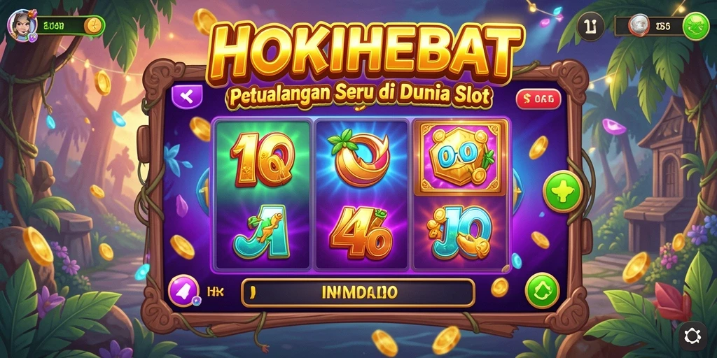 Tampilan gameplay seru HOKIHEBAT dengan putaran slot menegangkan.