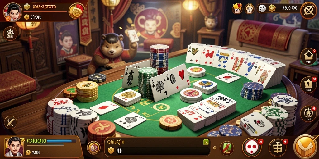 Tampilan gameplay QiuQiu yang mendebarkan di KASKUSTOTO.
