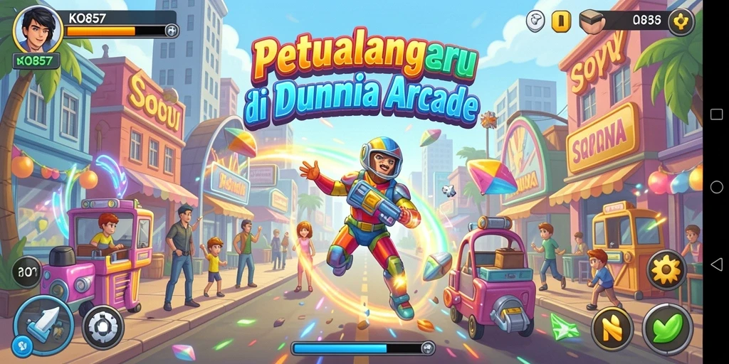 Screenshot gameplay KO857 menampilkan aksi seru dan tantangan berkualitas tinggi.