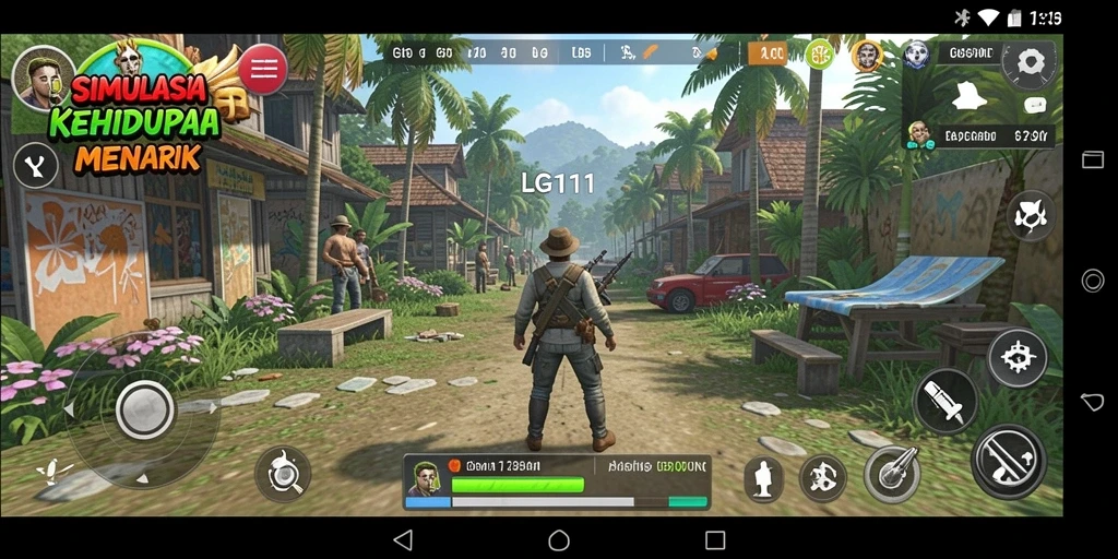 Tampilan gameplay menarik dari LG111 dengan berbagai karakter dan lingkungan.
