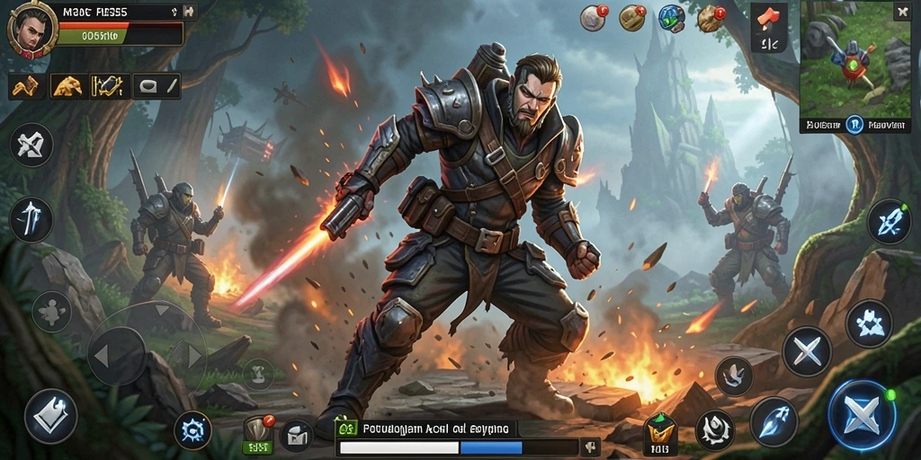 Tampilan gameplay ME355 dengan aksi mendebarkan dalam dunia fantastis.