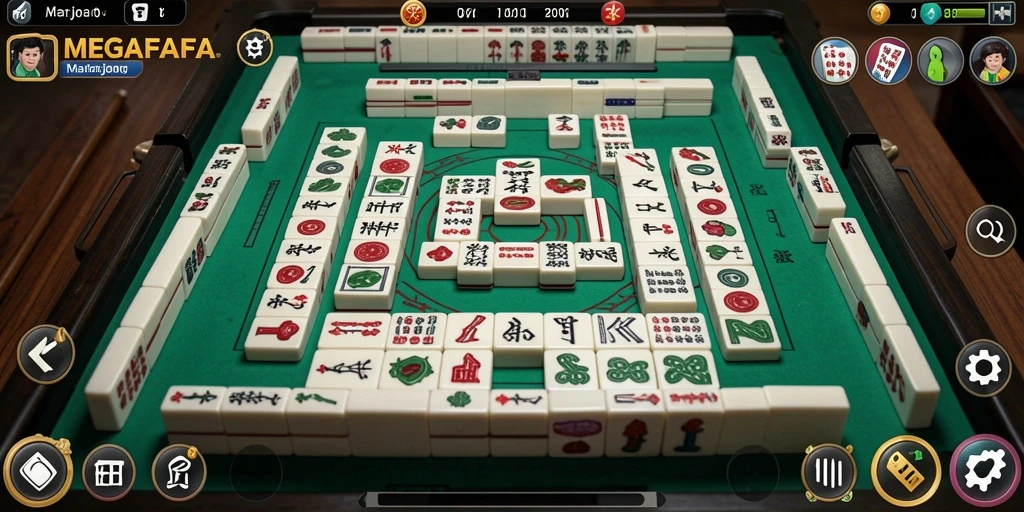 Tampilan gameplay <strong>MEGAFAFA</strong> dengan aksi Mahjong yang seru.