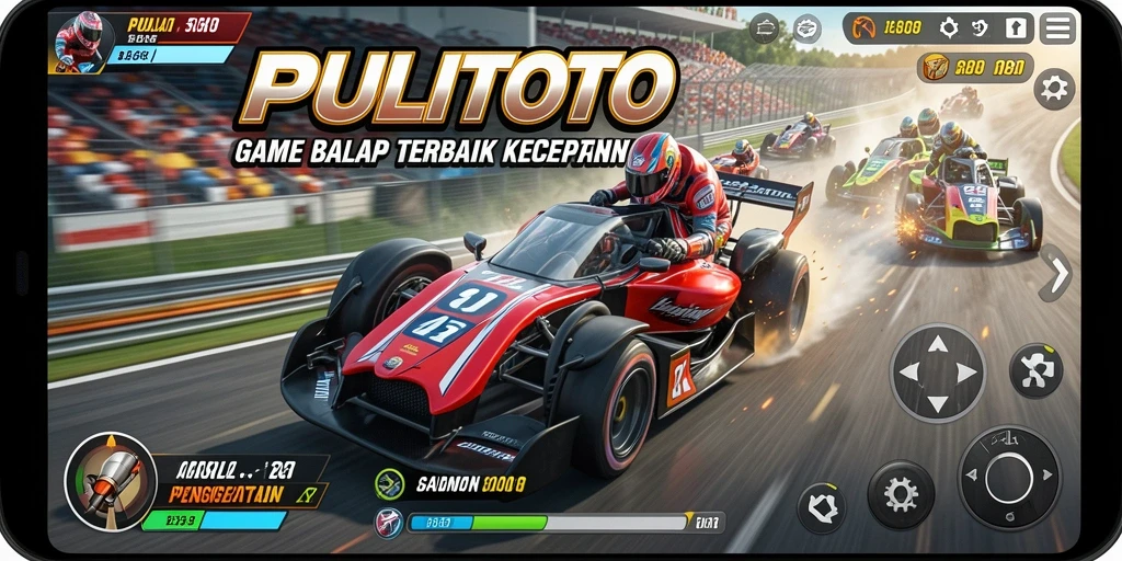 Gameplay seru PULITOTO yang menunjukkan kecepatan dan ketegangan balapan.