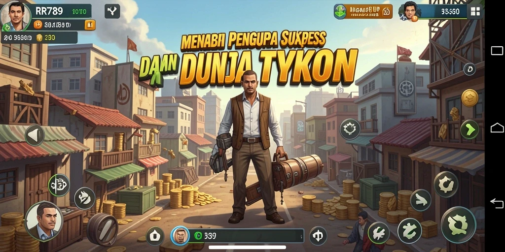 Screenshot gameplay Tycoon RR789 menampilkan manajemen bisnis yang seru.