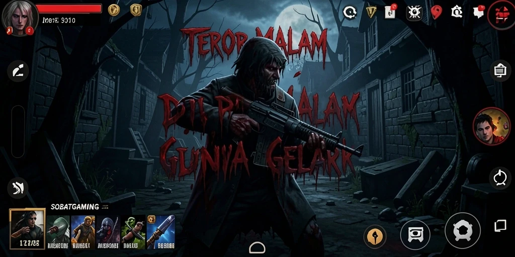 Screenshot gameplay SOBATGAMING menampilkan suasana Horror yang mencekam.